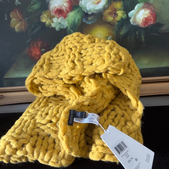 NWT EILEEN FISHER Handknit Peruvian Alpaca Scarf one size SUMER JE - Picture 2 of 8